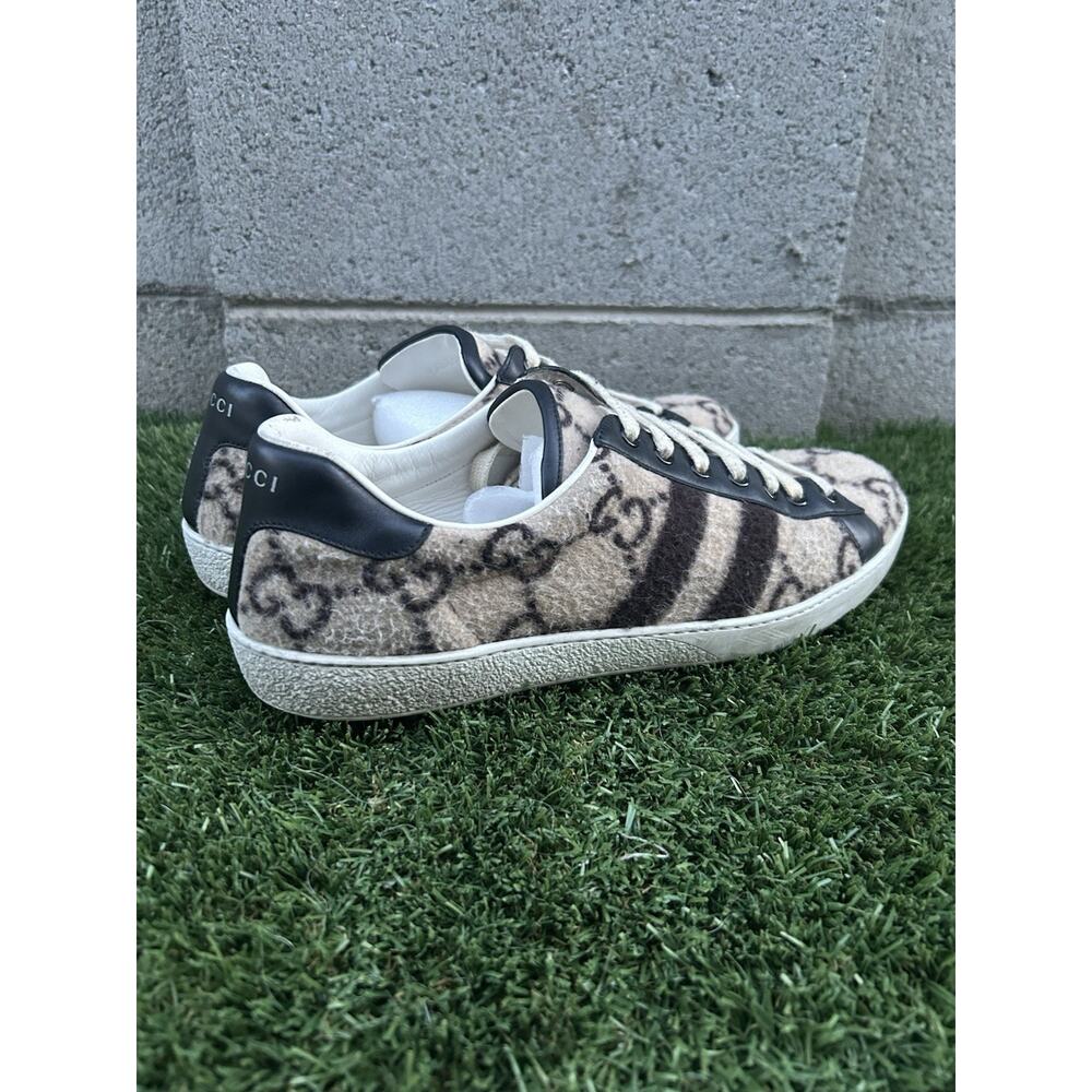 Gucci Ace GG Wool Sneakers Mens Size 10 Authentic Entrupy Certified Monogram - Picture 4 of 7